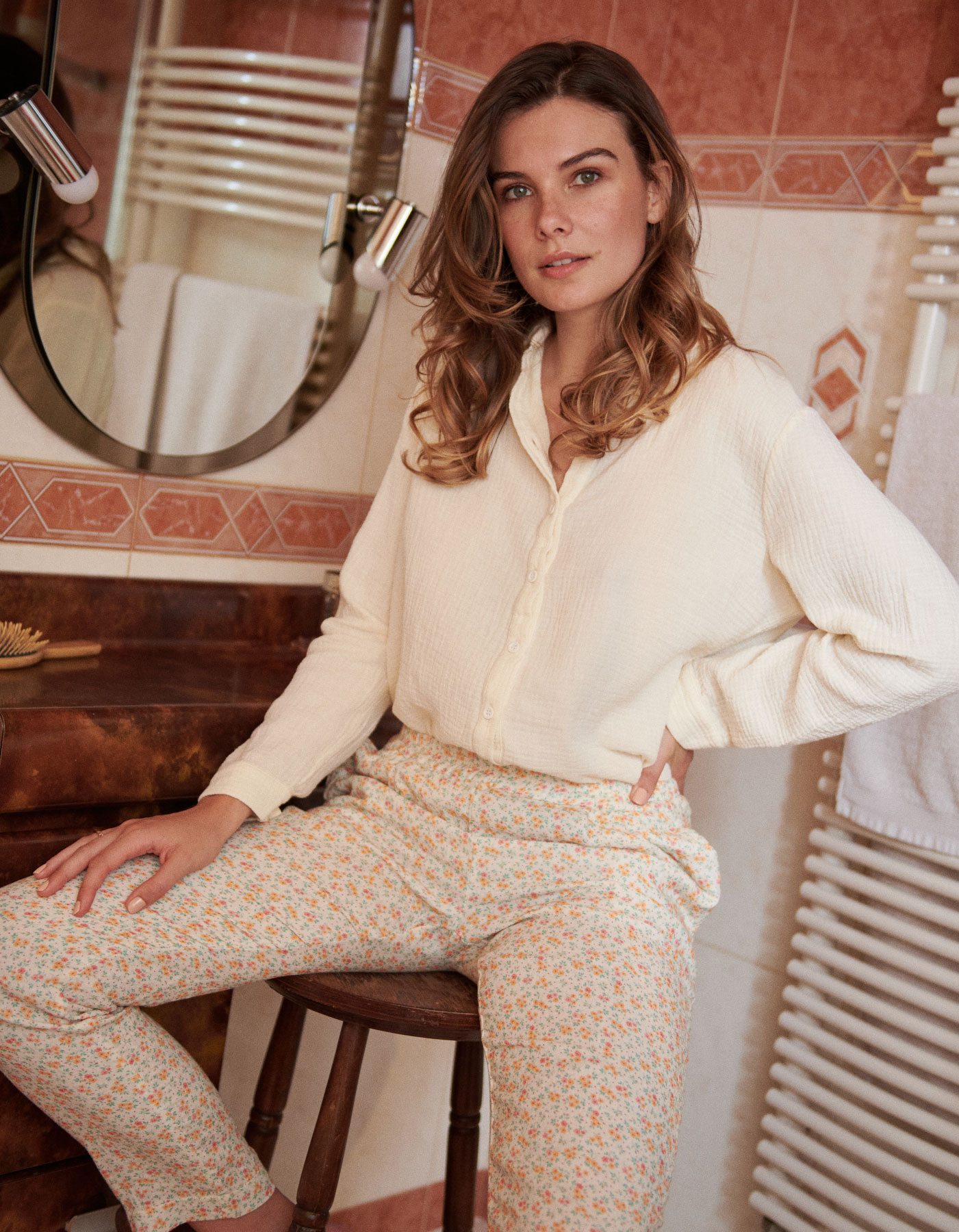 Chemise de pyjama femme en gaze de coton bio Iris Pyjamas Hestia