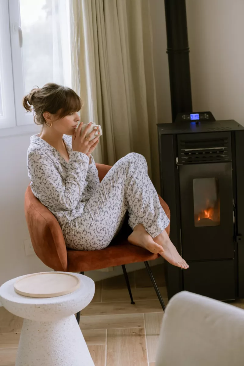 Chemise femme gaze de coton motifs fleurs