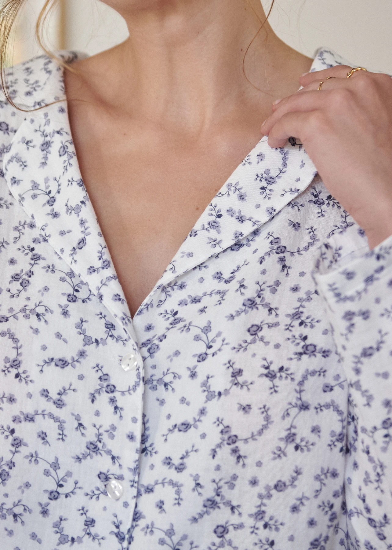 Chemise de pyjama femme en gaze de coton bio Daphné - Pyjamas Hestia