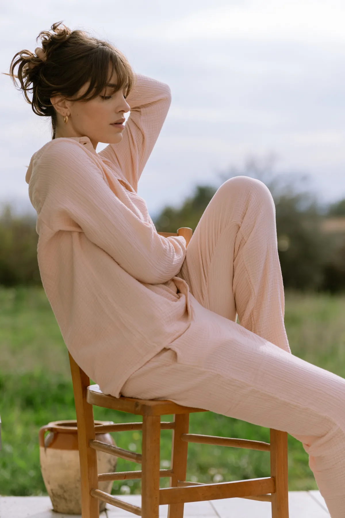 Chemise de pyjama en coton à motifs LYNDA ROSE
